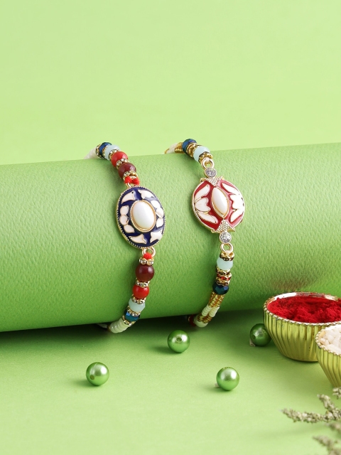 Aapno Rajasthan Set of 2 Meena Work Rakhi With Roli Chawal & Raksha Bandhan Greeting Card, White
Aapno Rajasthan Set of 2 Meena Work Rakhi With Roli Chawal & Raksha Bandhan Greeting Card, White