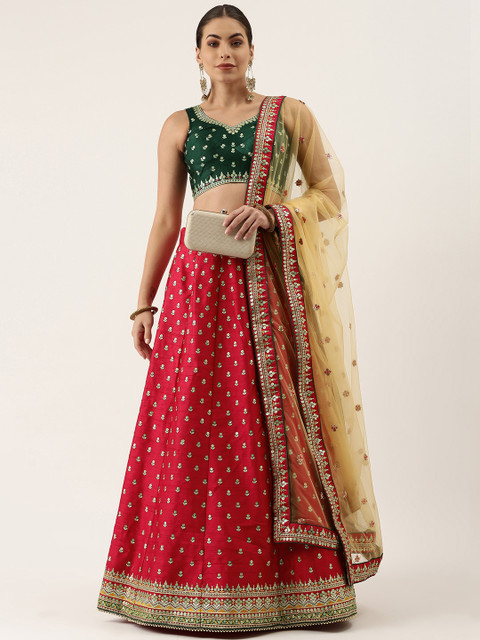 panchhi Red & Green Embellished Sequinned Semi-Stitched Lehenga & Unstitched Blouse With Dupatta
panchhi Red & Green Embellished Sequinned Semi-Stitched Lehenga & Unstitched Blouse With Dupatta