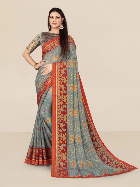 UNITED LIBERTY Women Grey & Gold-Toned Woven Design Zari Pure Chiffon Banarasi Saree
UNITED LIBERTY Women Grey & Gold-Toned Woven Design Zari Pure Chiffon Banarasi Saree