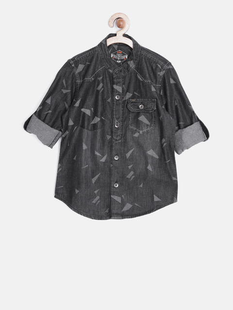 Gini and Jony Boys Charcoal Grey Printed Denim Shirt
Gini and Jony Boys Charcoal Grey Printed Denim Shirt