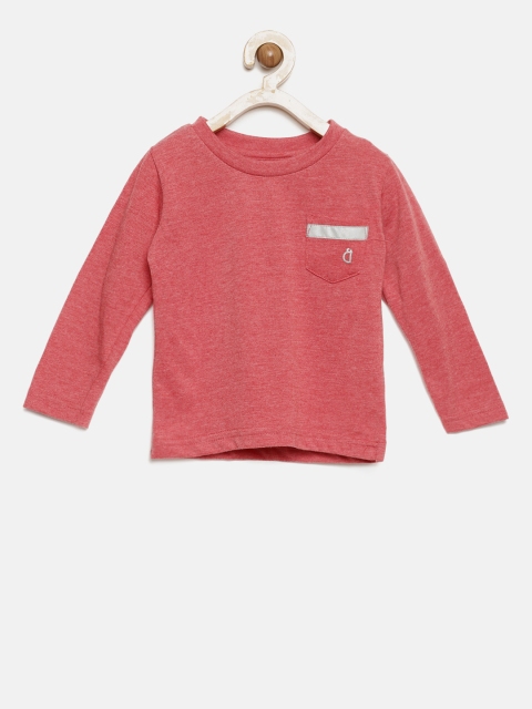 Gini and Jony Boys Red Solid T-shirt