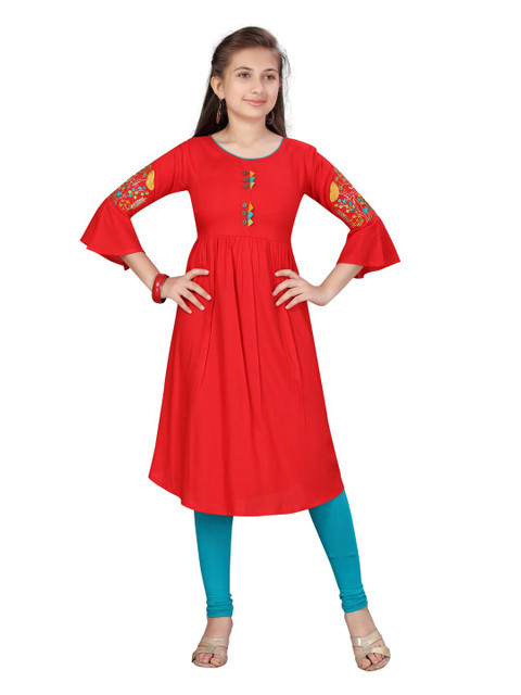 Aarika Girls Red Ethnic Motifs Embroidered Cotton Kurta
Aarika Girls Red Ethnic Motifs Embroidered Cotton Kurta