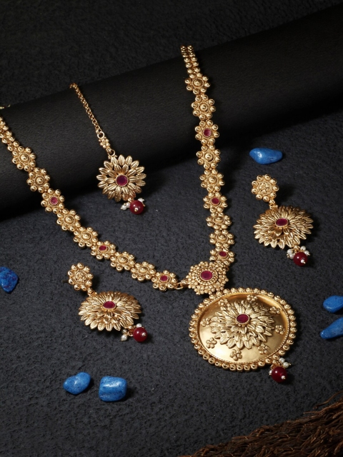 Adwitiya Collection 24CT Gold-Plated Jewelry Set