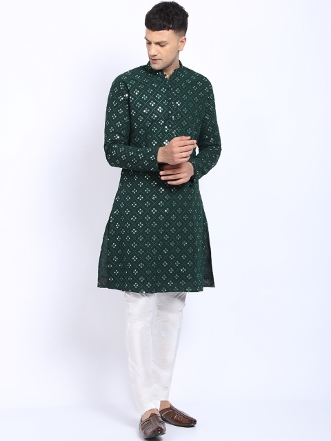 TREEMODA Men Green Ethnic Motifs Printed Angrakha Silk Georgette Kurta with Pyjamas
TREEMODA Men Green Ethnic Motifs Printed Angrakha Silk Georgette Kurta with Pyjamas