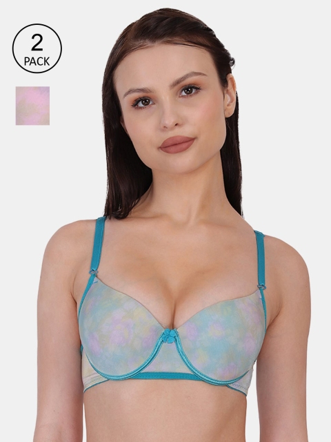 Amour Secret Women Pink & Blue Pack Of 2 Abstract Underwired Lightly Padded Bra
Amour Secret Women Pink & Blue Pack Of 2 Abstract Underwired Lightly Padded Bra