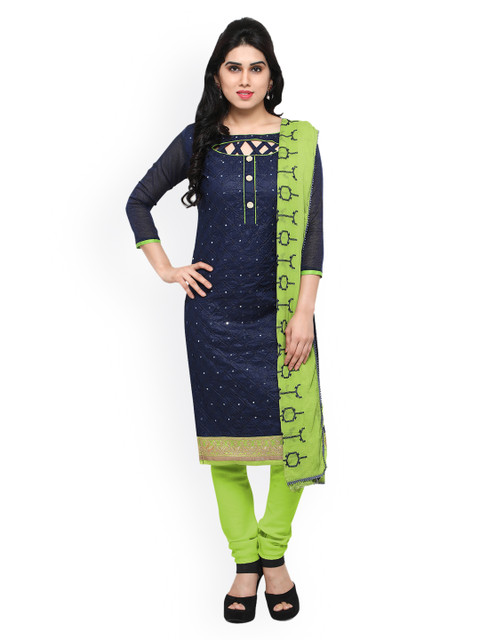 Saree mall Navy Blue & Green Pure Cotton Unstitched Dress Material
Saree mall Navy Blue & Green Pure Cotton Unstitched Dress Material