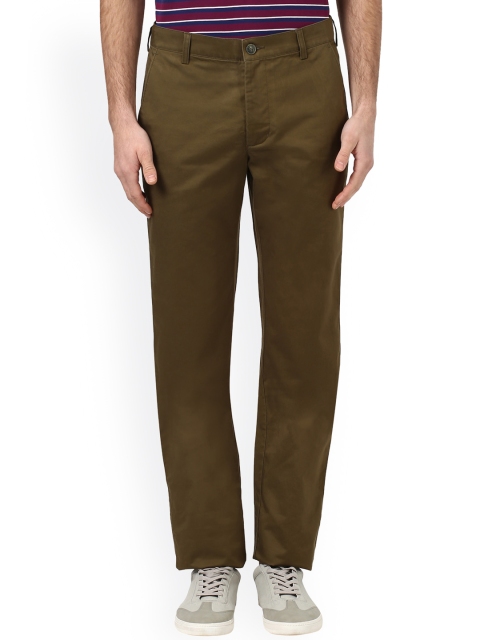 ColorPlus Men Green Slim Fit Solid Chinos