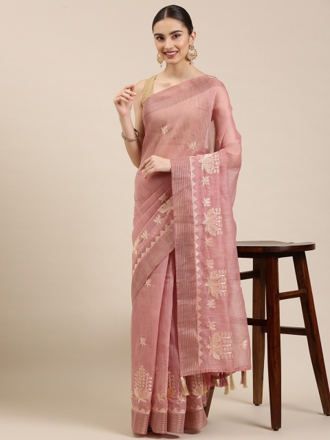 The Chennai Silks Women Rose & Gold-Toned Embellished Embroidered Pure Cotton Fusion Saree
The Chennai Silks Women Rose & Gold-Toned Embellished Embroidered Pure Cotton Fusion Saree