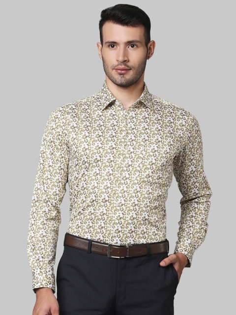 Raymond Men White Floral Printed Formal Shirt