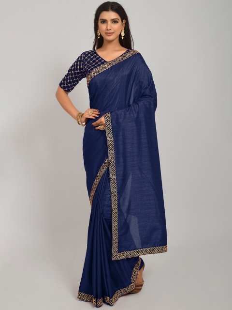 NPLASH FASHION Navy Blue & Gold-Toned Embroidered Silk Cotton Ready to Wear Mysore Silk Saree
NPLASH FASHION Navy Blue & Gold-Toned Embroidered Silk Cotton Ready to Wear Mysore Silk Saree