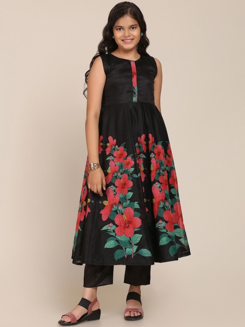 Bitiya by Bhama Kids Girls Black Floral Printed Pleated Kurta with Trousers & With Dupatta
Bitiya by Bhama Kids Girls Black Floral Printed Pleated Kurta with Trousers & With Dupatta