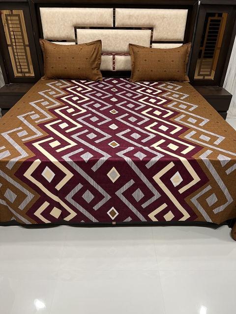 Pure Decor Unisex Multi Bedsheets, Brown