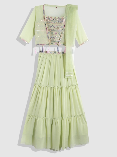 YK Girls Sea Green Embroidered Mirror Work Ready to Wear Lehenga & Blouse With Dupatta
YK Girls Sea Green Embroidered Mirror Work Ready to Wear Lehenga & Blouse With Dupatta