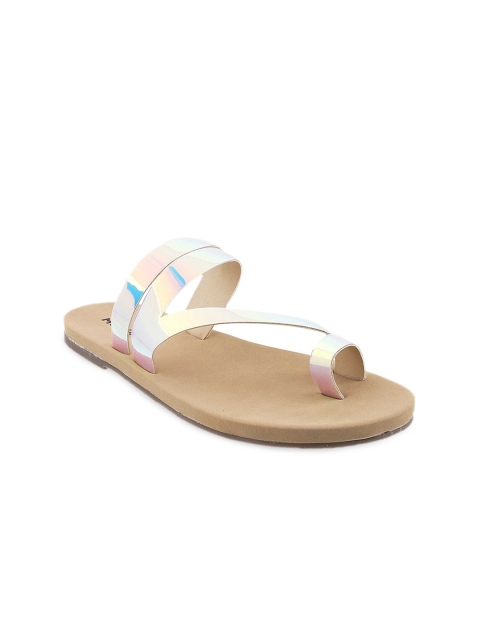 Mochi Women Pink Embellished One Toe Flats