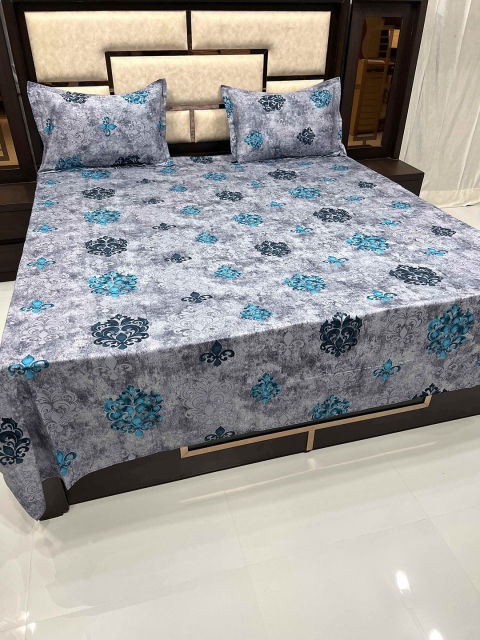 Pure Decor Grey & Blue Floral 400 TC Pure Cotton Queen Bedsheet with 2 Pillow Covers
Pure Decor Grey & Blue Floral 400 TC Pure Cotton Queen Bedsheet with 2 Pillow Covers