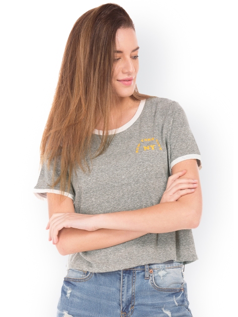 Aeropostale Women Grey Solid Top