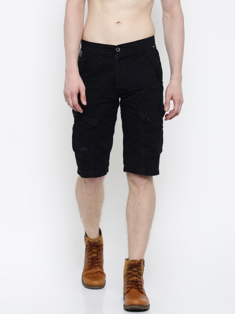 Sports52 wear Men Navy Solid Regular Fit Cargo Shorts, Navy blue