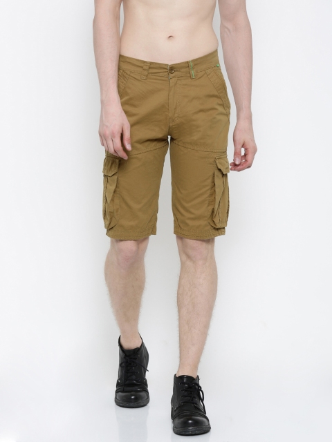 Sports52 wear Men Khaki Solid Regular Fit Cargo Shorts