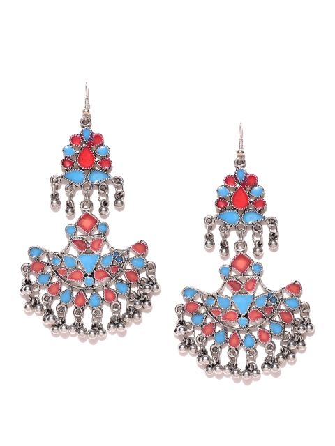 Infuzze Blue & Peach-Coloured Chandbalis