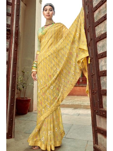 KARAGIRI Yellow Saree