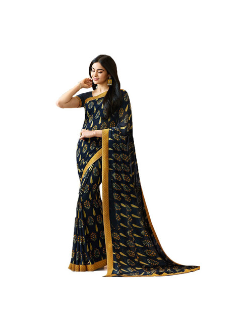 Zainab chottani Blue & Gold-Toned Floral Zari Pure Georgette Block Print Saree
Zainab chottani Blue & Gold-Toned Floral Zari Pure Georgette Block Print Saree