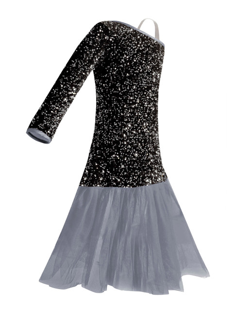 White World Silver-Toned & Grey Embellished One Shoulder Mermaid Sequin Velvet Dress
White World Silver-Toned & Grey Embellished One Shoulder Mermaid Sequin Velvet Dress