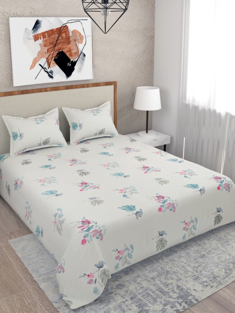 Salona Bichona White & Grey Floral 210 TC King Cotton Bedsheet with 2 Pillow Covers
Salona Bichona White & Grey Floral 210 TC King Cotton Bedsheet with 2 Pillow Covers