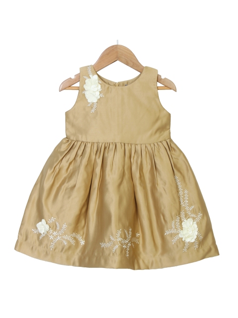 Enfance Khaki Floral Satin Dress