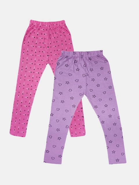 FRENCH KLEIDER Girls Set Of 2 Mauve & magenta Printed Pure Cotton Ankle Length Leggings
FRENCH KLEIDER Girls Set Of 2 Mauve & magenta Printed Pure Cotton Ankle Length Leggings