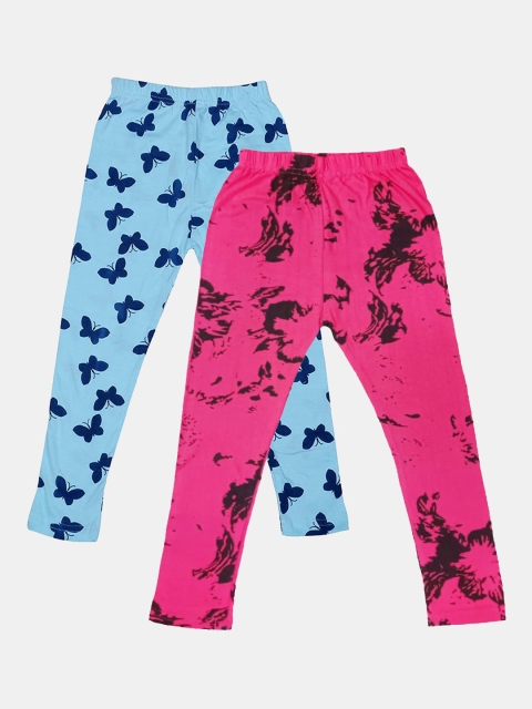 FRENCH KLEIDER Girls Pack Of 2 Pink & Blue Printed Ankle-Length Cotton Leggings, Magenta
FRENCH KLEIDER Girls Pack Of 2 Pink & Blue Printed Ankle-Length Cotton Leggings, Magenta