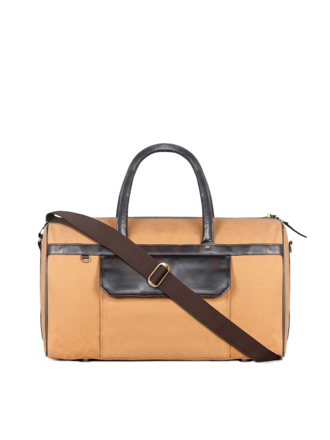 THE CLOWNFISH Yellow Solid Canvas Duffel Bag