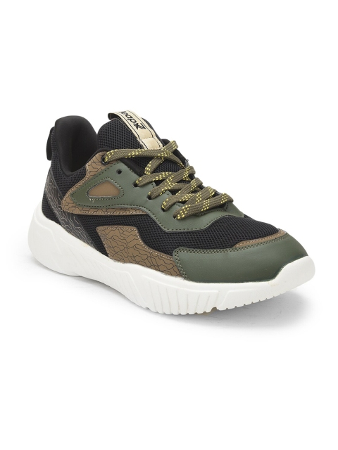 Liberty Men Olive Green Mesh Running Non-Marking Shoes