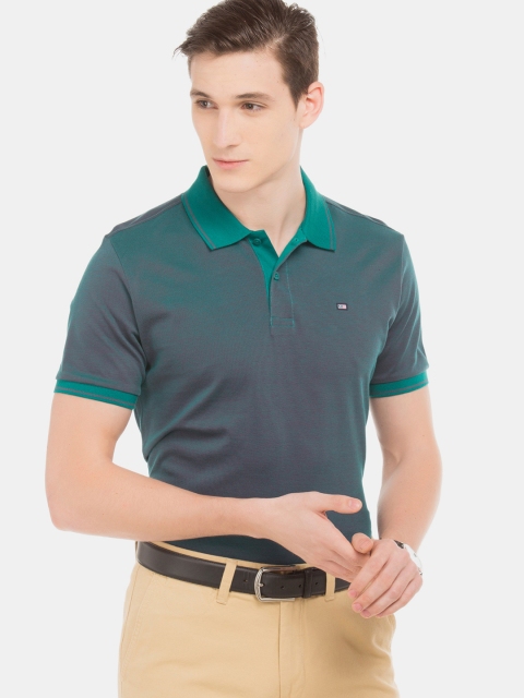 Arrow Sport Men Green & Burgundy Dual Tone Solid Polo Collar T-shirt