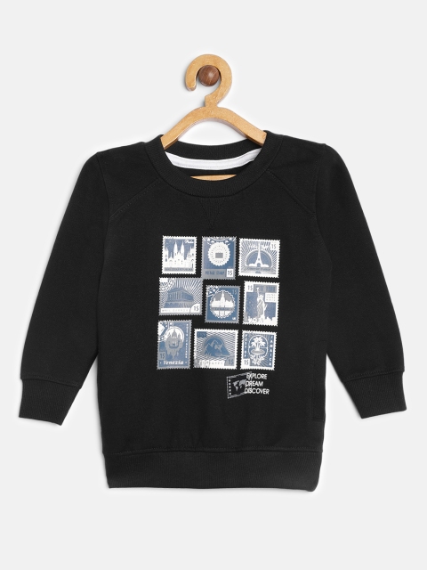 Palm Tree Boys Black Printed Sweatshirt