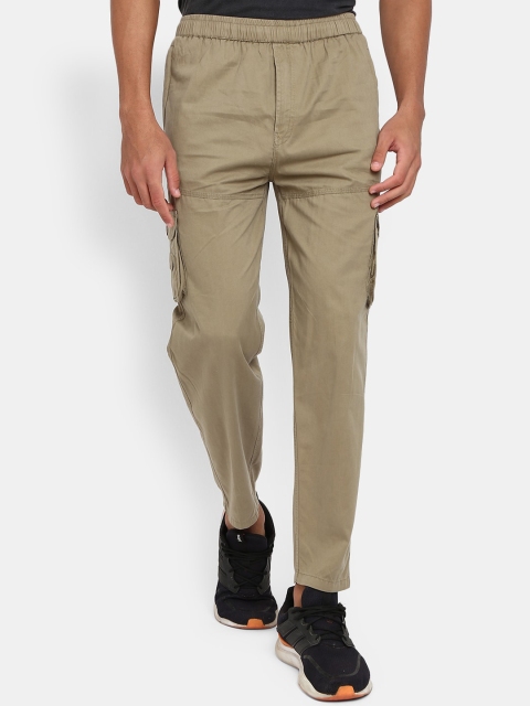V-Mart Men Beige Solid Regular Track Pant