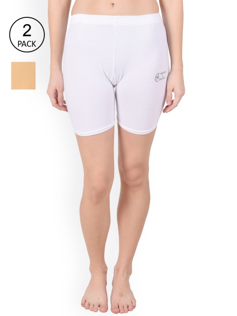 Apraa & Parma Women Beige Slim Fit Cycling Sports Shorts