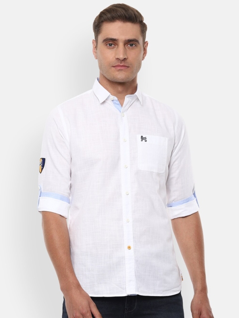 Van Heusen Sport Men White Slim Fit Casual Shirt