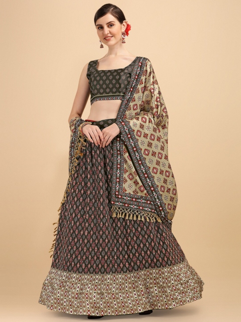 Fab Dadu Black & Brown Printed Semi-Stitched Lehenga & Unstitched Blouse With Dupatta
Fab Dadu Black & Brown Printed Semi-Stitched Lehenga & Unstitched Blouse With Dupatta