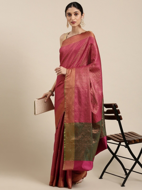 The Chennai Silks Magenta & Olive Green Woven Design Zari Art Silk Kanjeevaram Saree
The Chennai Silks Magenta & Olive Green Woven Design Zari Art Silk Kanjeevaram Saree