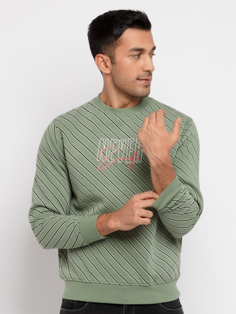 Status Quo Men Green Printed Sweatshirt
