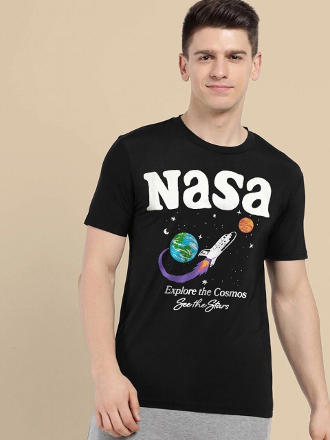 Free Authority Men Black Printed T-shirt