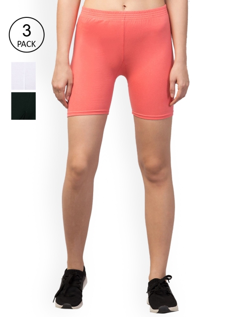 Apraa & Parma Women White Slim Fit Cycling Sports Shorts
