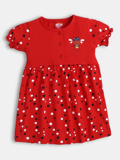 Hopscotch Girls Red Polka Dot Print Dress