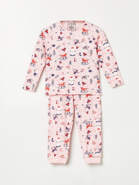 Juniors by Lifestyle Girls Peach-Coloured & Red Printed Pure Cotton T-shirt with Joggers
Juniors by Lifestyle Girls Peach-Coloured & Red Printed Pure Cotton T-shirt with Joggers