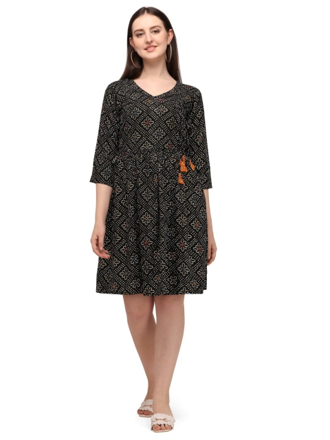 GUFRINA Women Black Floral Dress