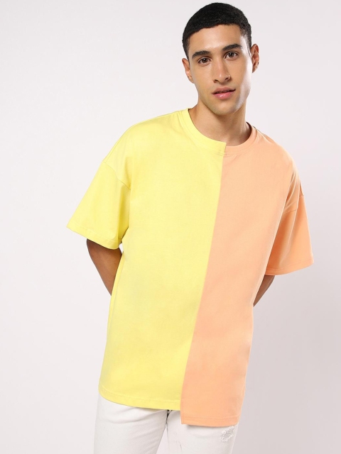 Bewakoof Unisex Yellow & Peach-Coloured Colourblocked Pure Cotton Raw Edge Loose T-shirt
Bewakoof Unisex Yellow & Peach-Coloured Colourblocked Pure Cotton Raw Edge Loose T-shirt