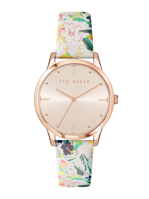 Ted Baker Women Rose Gold-Toned Embellished Dial & White Leather Straps Analogue Watch, Champagne
Ted Baker Women Rose Gold-Toned Embellished Dial & White Leather Straps Analogue Watch, Champagne