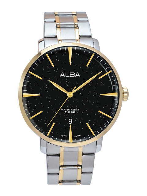 Alba Men Black Dial & Silver Toned Stainless Steel Bracelet Style Straps Analogue Watch
Alba Men Black Dial & Silver Toned Stainless Steel Bracelet Style Straps Analogue Watch