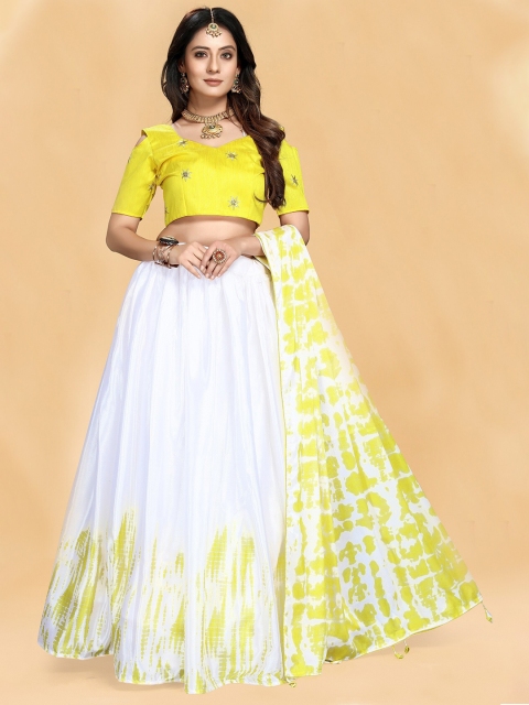 Nityanta Fab Yellow & White Printed Semi-Stitched Lehenga & Blouse With Dupatta
Nityanta Fab Yellow & White Printed Semi-Stitched Lehenga & Blouse With Dupatta