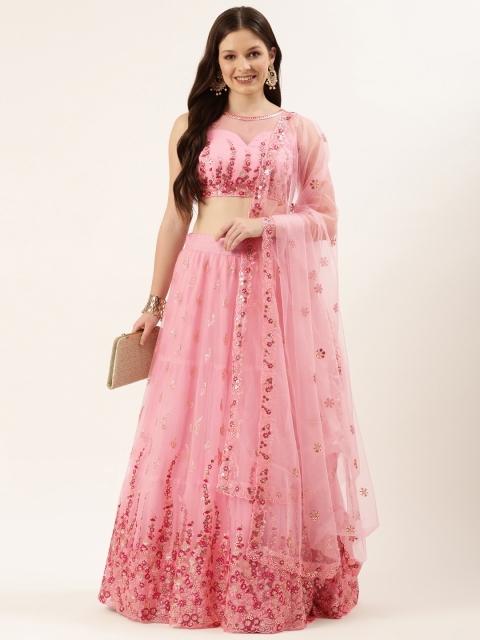 panchhi Pink Embellished Sequinned Semi-Stitched Lehenga & Unstitched Blouse With Dupatta
panchhi Pink Embellished Sequinned Semi-Stitched Lehenga & Unstitched Blouse With Dupatta